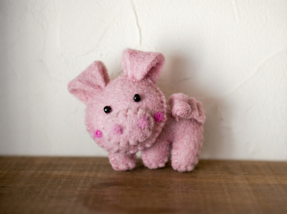 Pink Pig Brooch